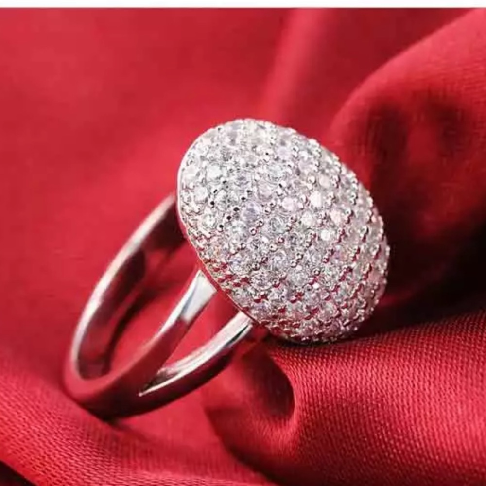 Luxury 925 Silver Unique Design Diamond Ring New